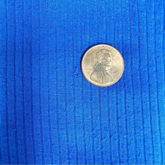 Ulla Popken Rib Knit Stretch Turtleneck Bodysuit, Split Size 20/22 Royal Blue - Picture 16 of 16